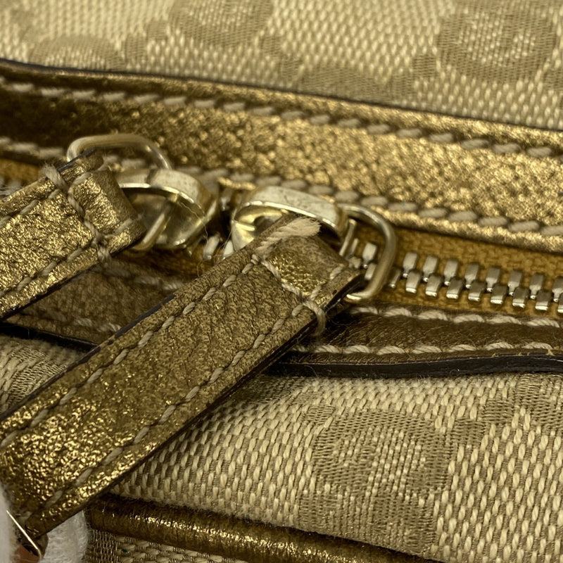 【6gc2672】グッチ ハンドバッグ GGキャンバス 161720 キャンバス ブラウン ゴールド ゴールド金具【中古】レディース