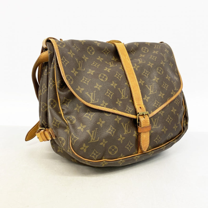 【6gc2675】ルイヴィトン ショルダーバッグ モノグラム ソミュール35 M42254 ブラウン【中古】レディース