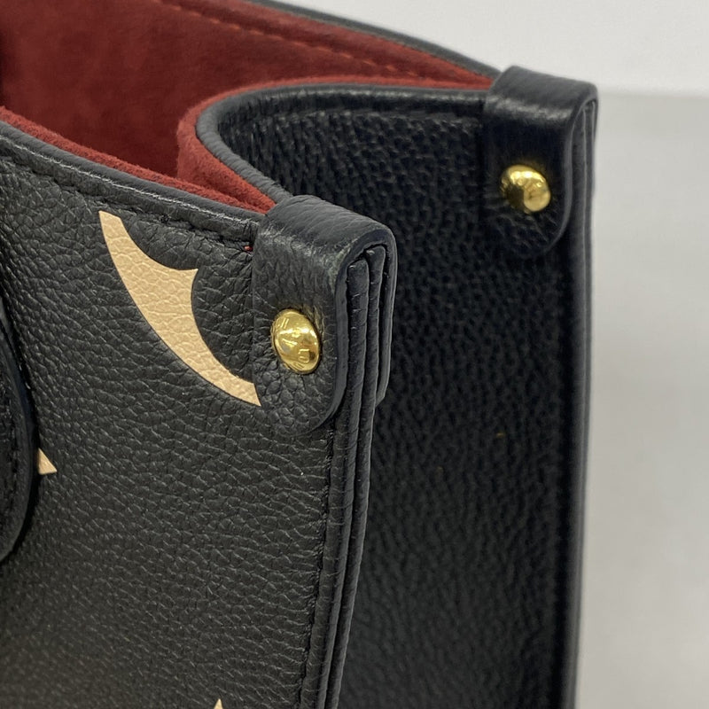 【6gc2679】ルイヴィトン ハンドバッグ モノグラム・アンプラント オンザゴーPM M45659 ブラック ベージュ【中古】レディース
