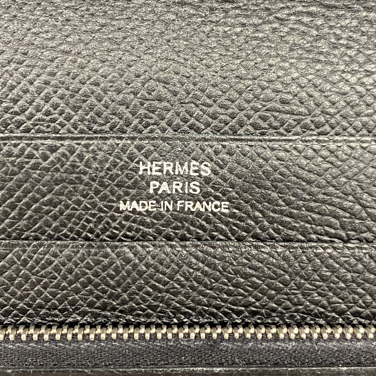 【6gc2680】エルメス 長財布 アザップコンバイン ヴォーエプソン ブラック シルバー金具 □K刻印【中古】メンズ レディース ユニセックス