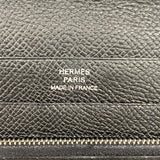 【6gc2680】エルメス 長財布 アザップコンバイン ヴォーエプソン ブラック シルバー金具 □K刻印【中古】メンズ レディース ユニセックス