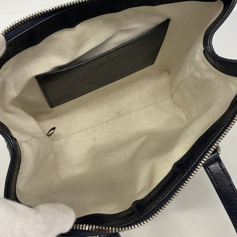 【6gc2681】グッチ ハンドバッグ オフィディア 547551 PVC ネイビー シルバー金具 2wayバッグ【中古】レディース