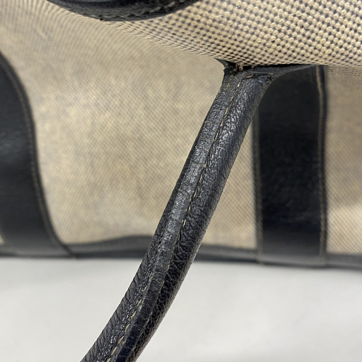 【6gc2682】エルメス トートバッグ ガーデンパーティPM トワルアッシュ ブラック シルバー金具 T刻印【中古】レディース