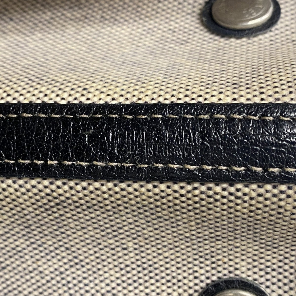 【6gc2682】エルメス トートバッグ ガーデンパーティPM トワルアッシュ ブラック シルバー金具 T刻印【中古】レディース