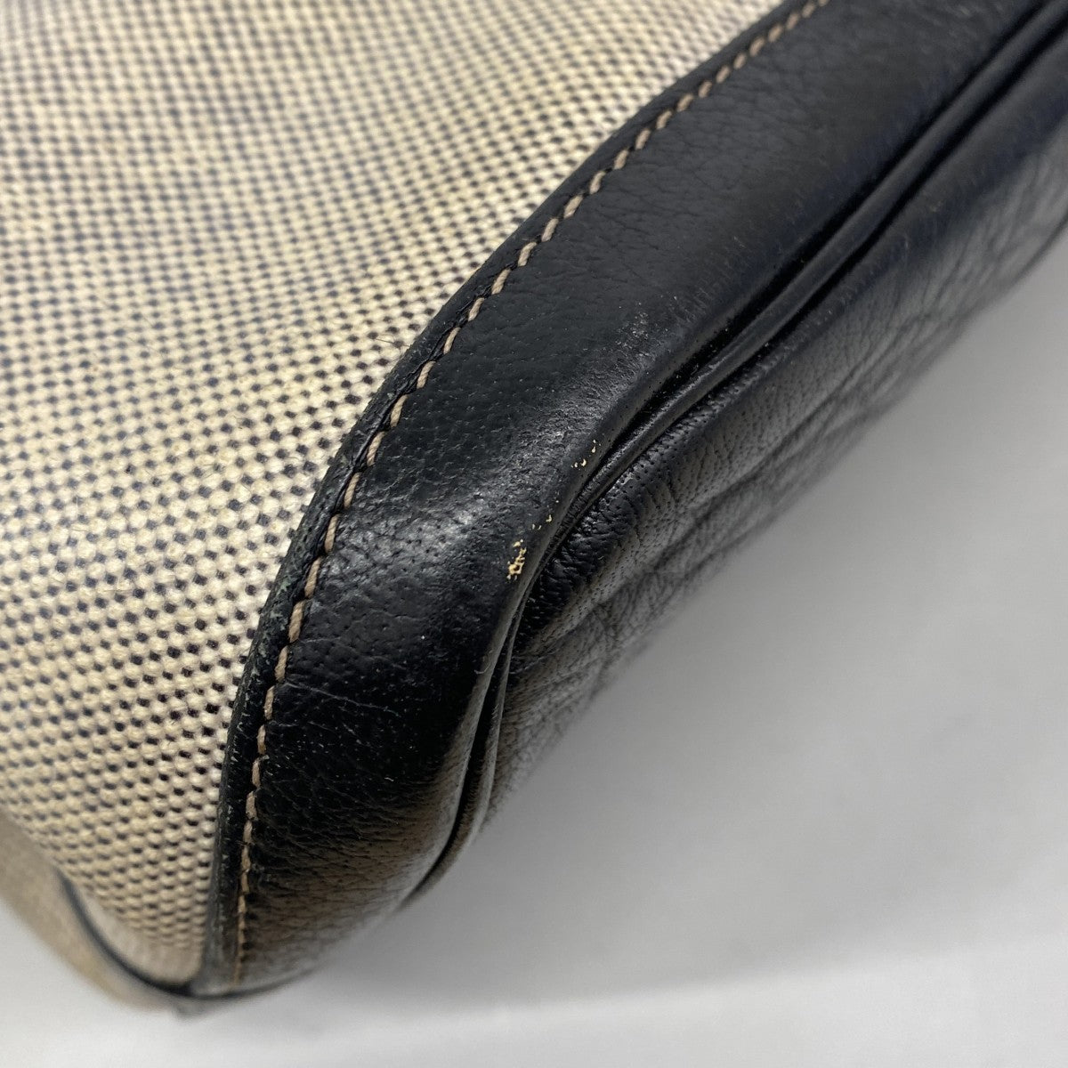 【6gc2682】エルメス トートバッグ ガーデンパーティPM トワルアッシュ ブラック シルバー金具 T刻印【中古】レディース
