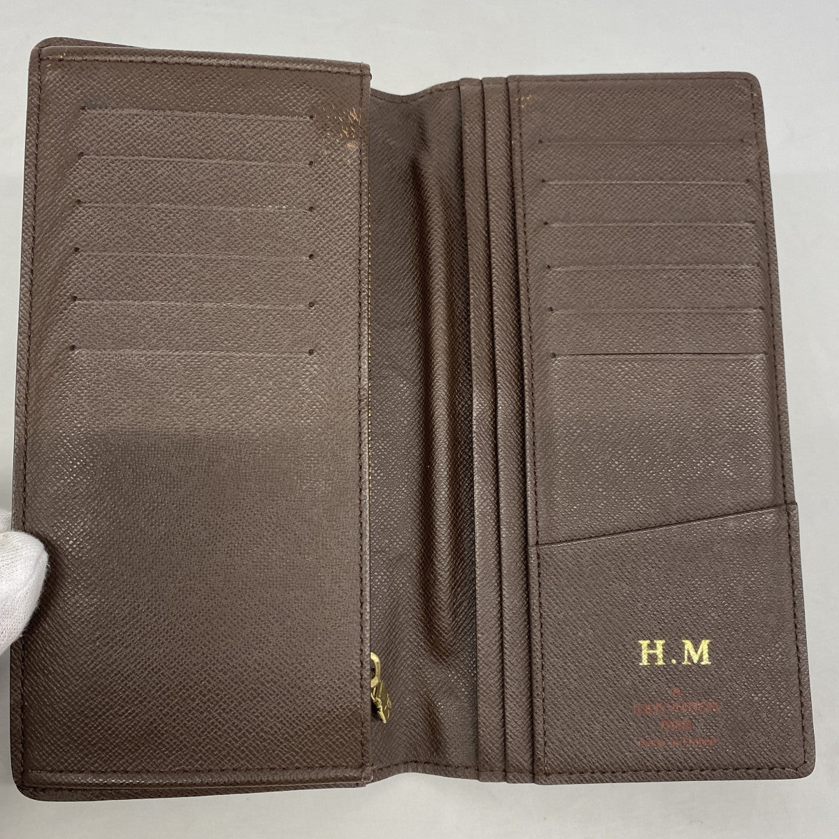 【6gc2690】ルイヴィトン 長財布 ダミエ ポルトフォイユブラザ N60017 エベヌ【中古】メンズ