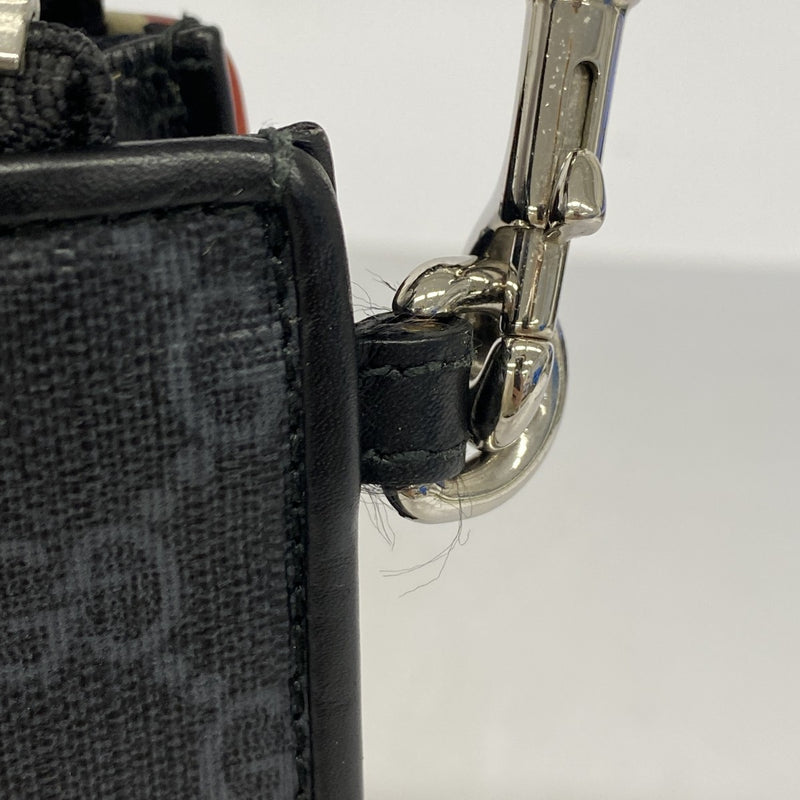 【6gc2702】グッチ クラッチバッグ GGスプリーム 496346 PVC ブラック シルバー金具【中古】メンズ