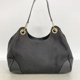 【6gc2741】グッチ ショルダーバッグ グッチシマ 257265 キャンバス レザー ブラック シャンパンゴールド金具【中古】レディース