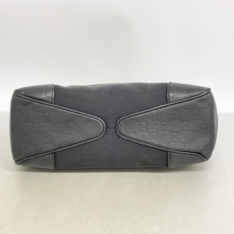 【6gc2741】グッチ ショルダーバッグ グッチシマ 257265 キャンバス レザー ブラック シャンパンゴールド金具【中古】レディース