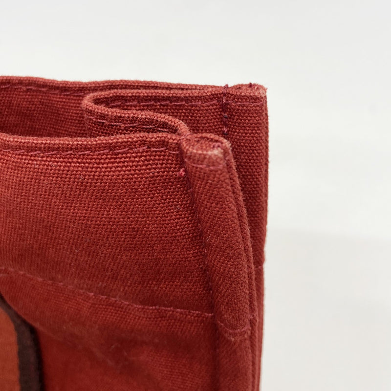 【6gc2751】エルメス ハンドバッグ フールトゥPM キャンバス レッド シルバー金具【中古】レディース