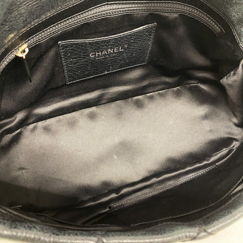 【6gc2752】シャネル ショルダーバッグ マトラッセ レザー ブラック シルバー金具【中古】レディース