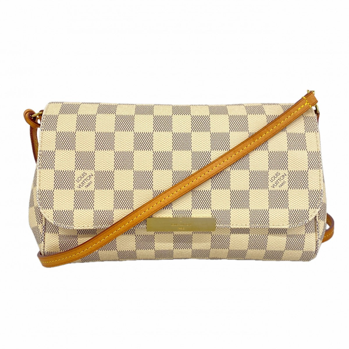 【6gc2761】ルイヴィトン ショルダーバッグ ダミエ・アズール フェイボリットMM N41275 ホワイト【中古】レディース