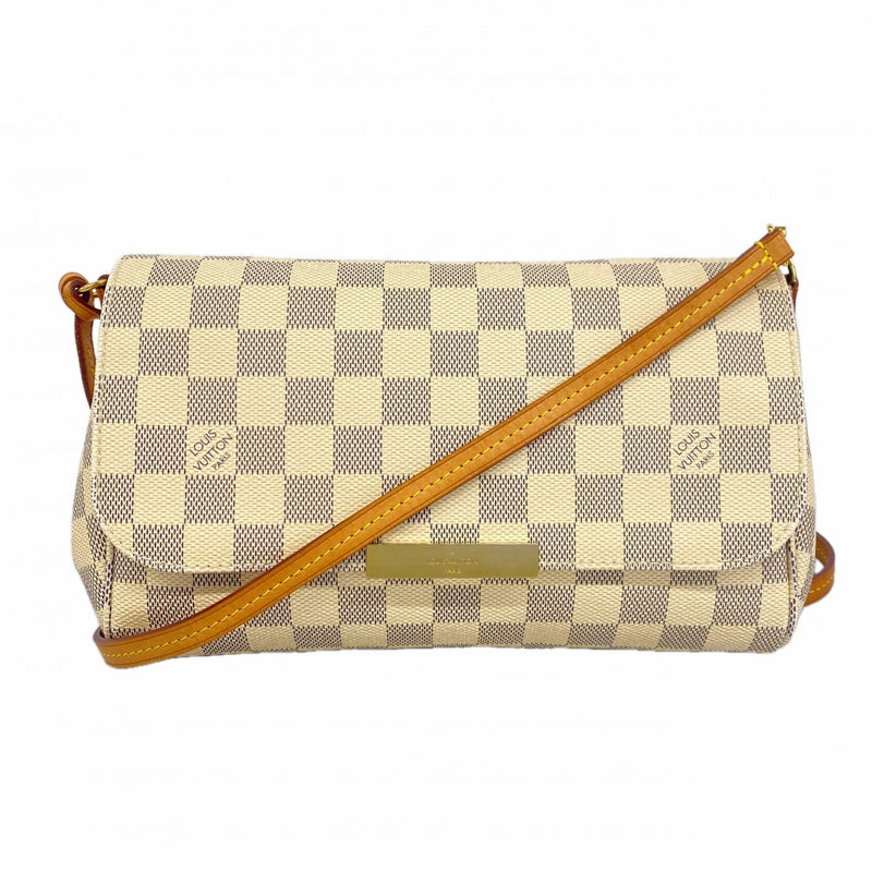 【6gc2761】ルイヴィトン ショルダーバッグ ダミエ・アズール フェイボリットMM N41275 ホワイト【中古】レディース