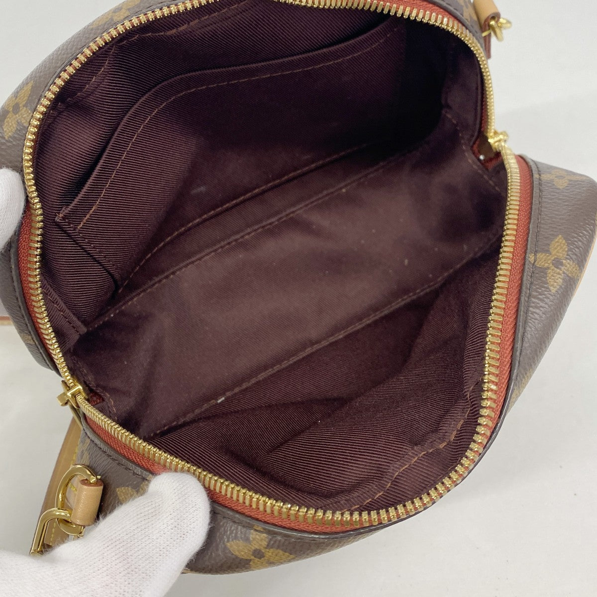 【6gc2762】ルイヴィトン ショルダーバッグ モノグラム ドーヴィルMINI M45528 ブラウン【中古】レディース