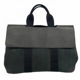 【6gc2765】エルメス ハンドバッグ ヴァルパライソMM トワルシェブロン ブラック シルバー金具【中古】レディース