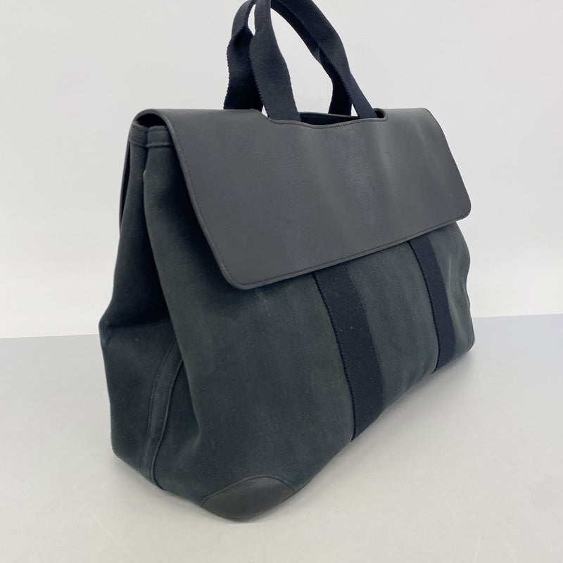 【6gc2765】エルメス ハンドバッグ ヴァルパライソMM トワルシェブロン ブラック シルバー金具【中古】レディース