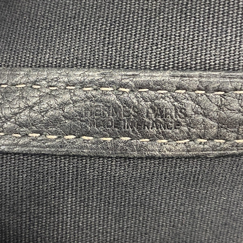 【6gc2766-h】エルメス トートバッグ ガーデンパーティPM トワルオフィシエ ブラック シルバー金具 □G刻印【中古】レディース