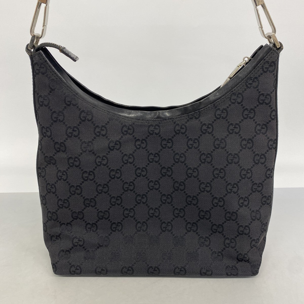 【6gc2774】グッチ ハンドバッグ GGキャンバス 000 0602 キャンバス ブラック シルバー金具【中古】レディース