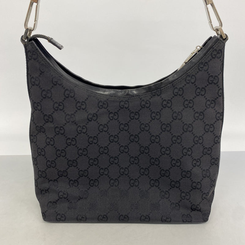 【6gc2774】グッチ ハンドバッグ GGキャンバス 000 0602 キャンバス ブラック シルバー金具【中古】レディース