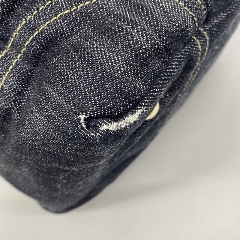 【6gc2775】シャネル ハンドバッグ スパークリングデニム ネイビー ゴールド金具【中古】レディース