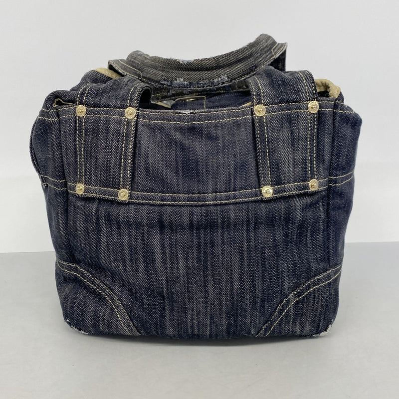【6gc2775】シャネル ハンドバッグ スパークリングデニム ネイビー ゴールド金具【中古】レディース