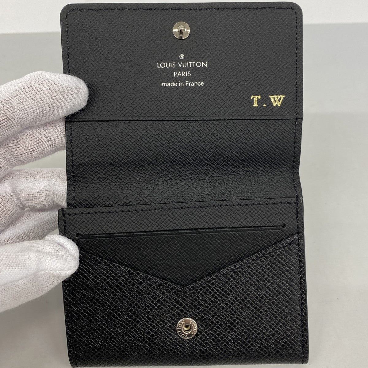 【6gc2782】ルイヴィトン カードケース タイガ アンヴェロップカルトドゥヴィジットNM M64595 ブラック【中古】メンズ