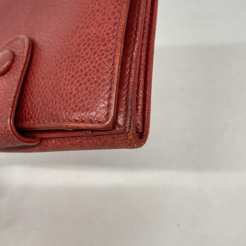 【6gc2783】シャネル 財布 キャビアスキン レッド ゴールド金具【中古】レディース