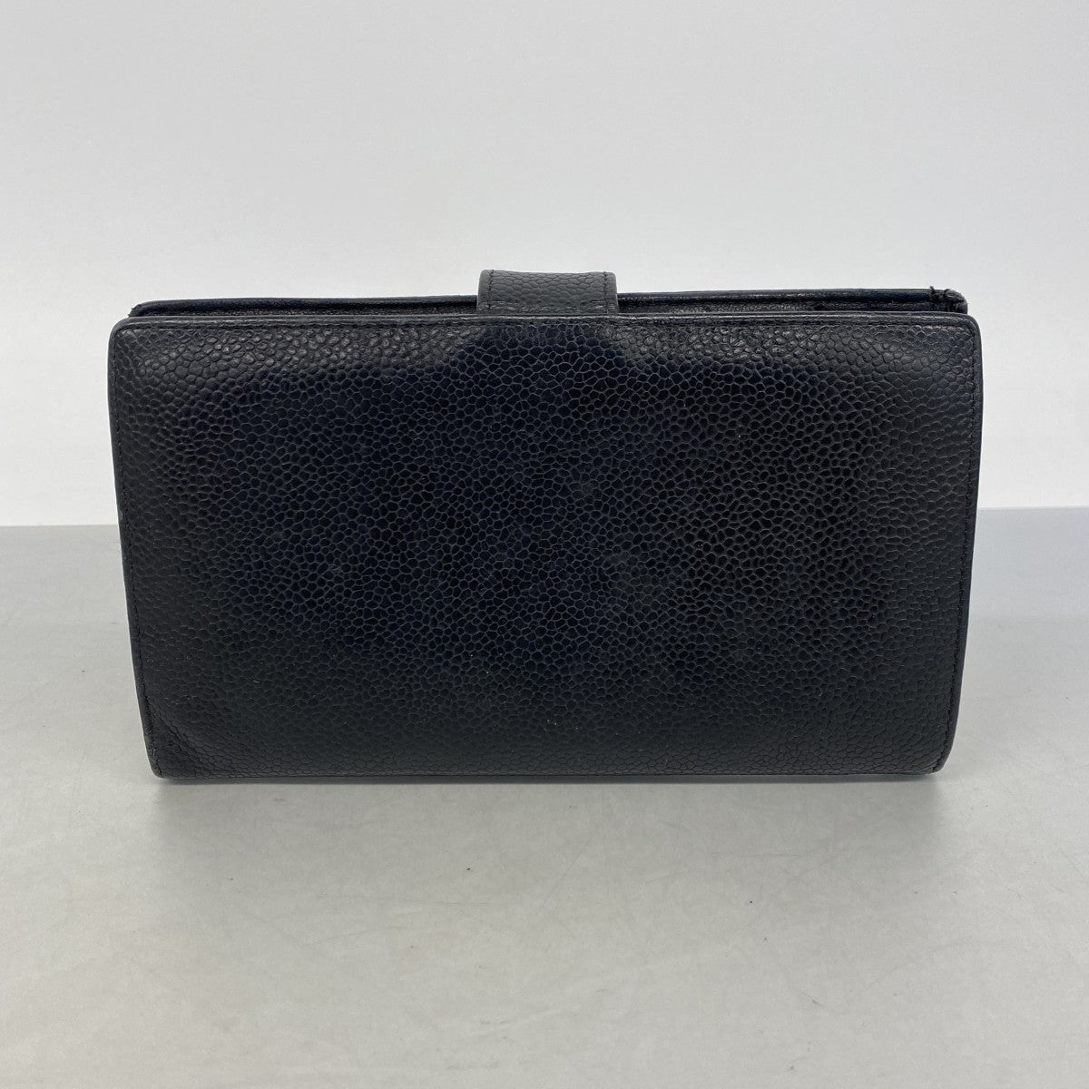 【6gc2784】シャネル 長財布 キャビアスキン ブラック ゴールド金具【中古】レディース