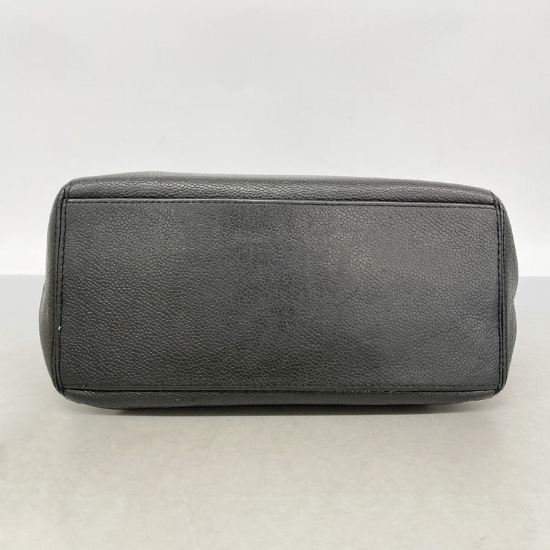 【6gc2790-k】シャネル トートバッグ キャビアスキン ブラック ゴールド金具【中古】レディース