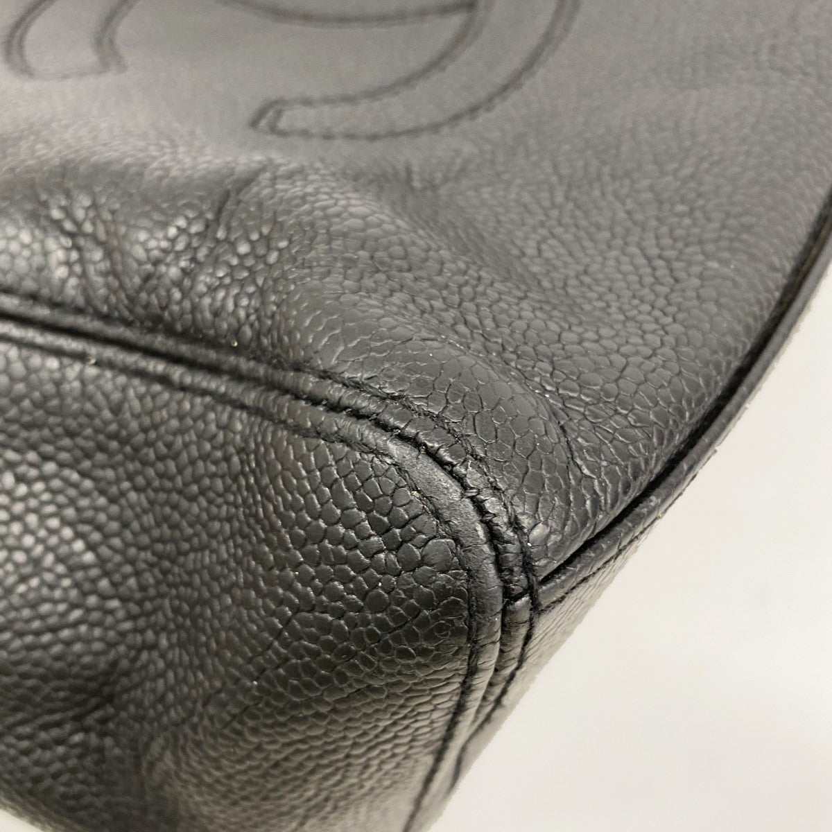 【6gc2790-k】シャネル トートバッグ キャビアスキン ブラック ゴールド金具【中古】レディース