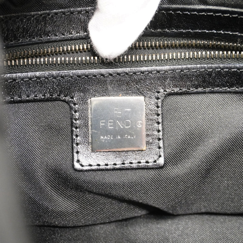 【6gc2804】フェンディ ハンドバッグ ズッキーノ ナイロンキャンバス ブラック シルバー金具【中古】レディース