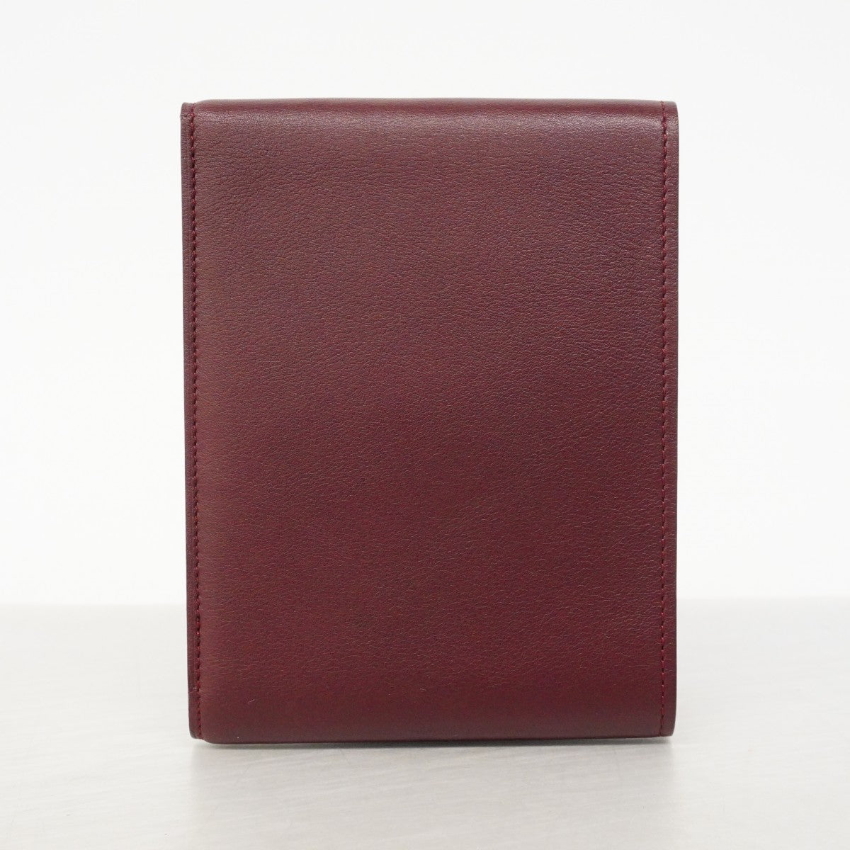 【6gc2805】カルティエ 三つ折り財布 マスト レザー ボルドー シルバー金具【中古】メンズ