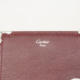 【6gc2805】カルティエ 三つ折り財布 マスト レザー ボルドー シルバー金具【中古】メンズ