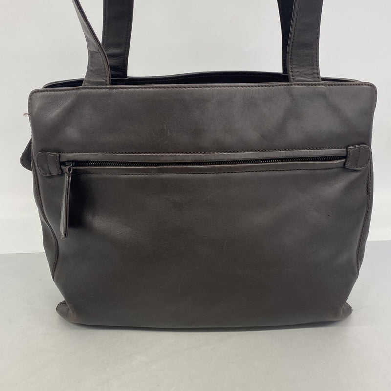 【6gc2809-k】シャネル トートバッグ ラムスキン ブラウン シルバー金具【中古】レディース
