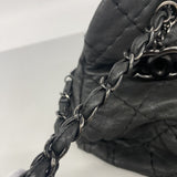 【6gc2810-k】シャネル ショルダーバッグ マトラッセ チェーンショルダー スパークルレザー ブラック シルバー金具【中古】レディース