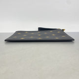 【6gc2811-k】グッチ クラッチバッグ ビー 495066 レザー ブラック ゴールド金具【中古】メンズ