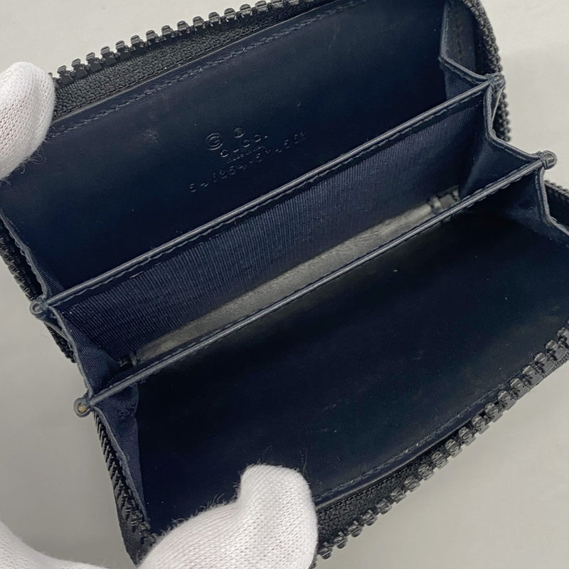 【6gc2812-k】グッチ コインケース GGブルームス 546354 PVC ネイビー ブルー シルバー金具【中古】レディース