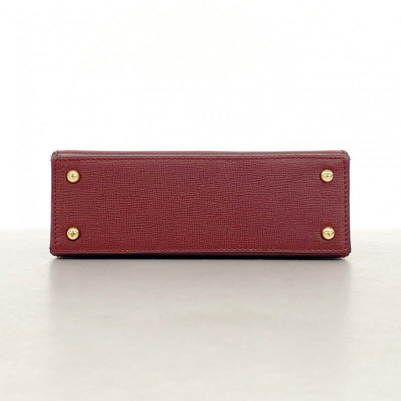 【6gc2818】カルティエ ハンドバッグ マスト レザー ボルドー ゴールド金具【中古】レディース