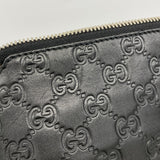【6gc2827-k】グッチ クラッチバッグ グッチシマ 473881 レザー ブラック シルバー金具【中古】メンズ
