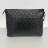 【6gc2827-k】グッチ クラッチバッグ グッチシマ 473881 レザー ブラック シルバー金具【中古】メンズ
