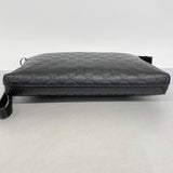 【6gc2827-k】グッチ クラッチバッグ グッチシマ 473881 レザー ブラック シルバー金具【中古】メンズ