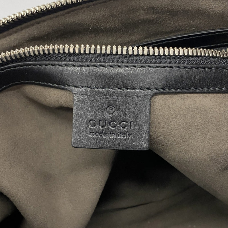 【6gc2827-k】グッチ クラッチバッグ グッチシマ 473881 レザー ブラック シルバー金具【中古】メンズ
