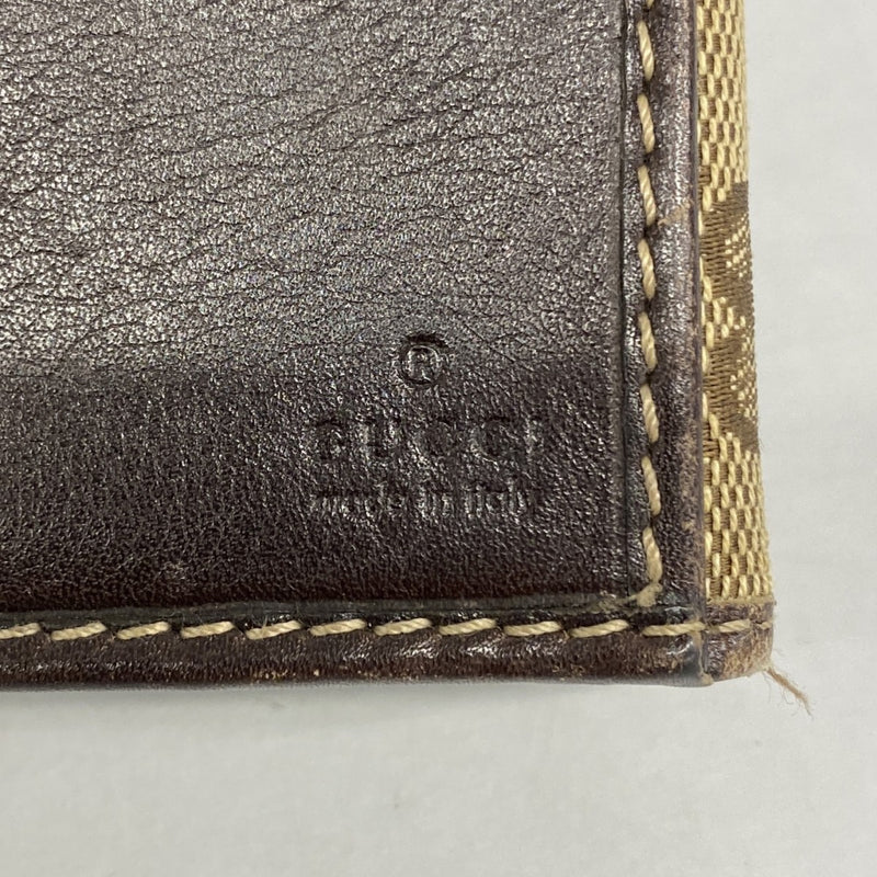 【6gc2828-k】グッチ 長財布 GGキャンバス 181593 キャンバス ブラウン ゴールド金具【中古】レディース