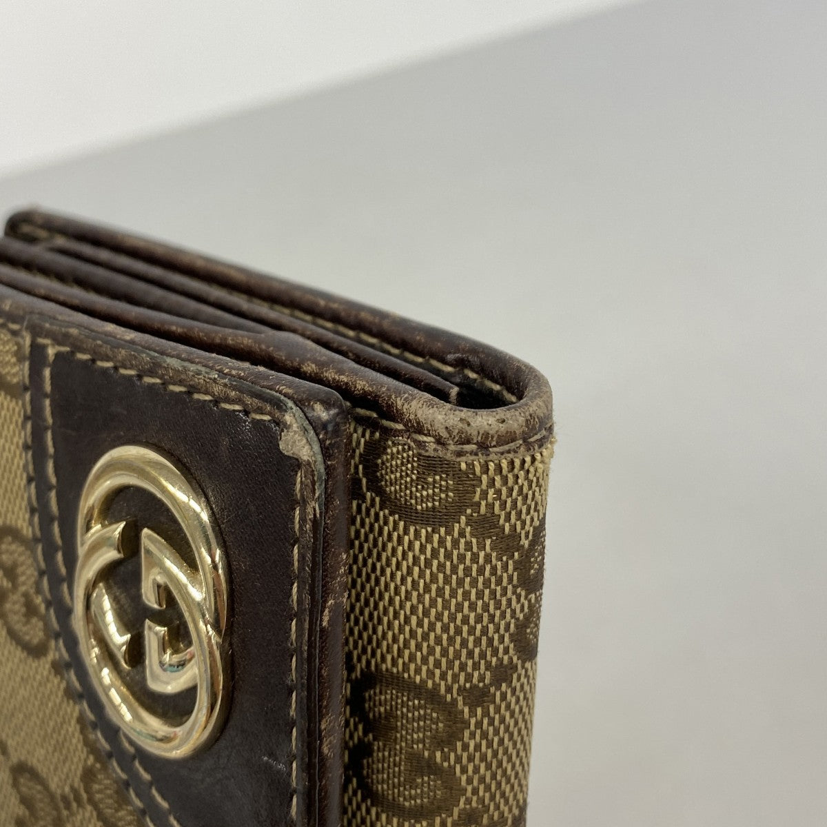 【6gc2828-k】グッチ 長財布 GGキャンバス 181593 キャンバス ブラウン ゴールド金具【中古】レディース