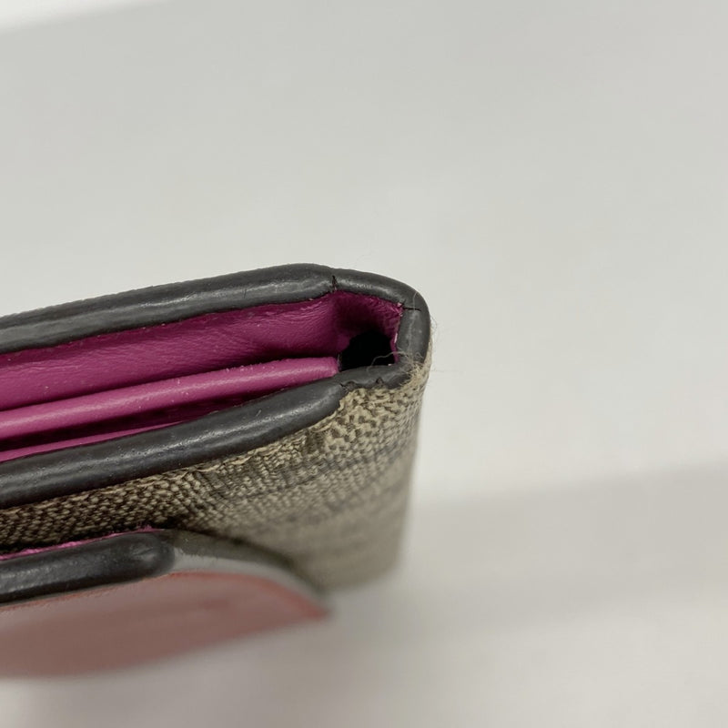 【6gc2829-k】グッチ 長財布 GGスプリーム 410100 PVC ブラウン レッド ゴールド金具【中古】レディース