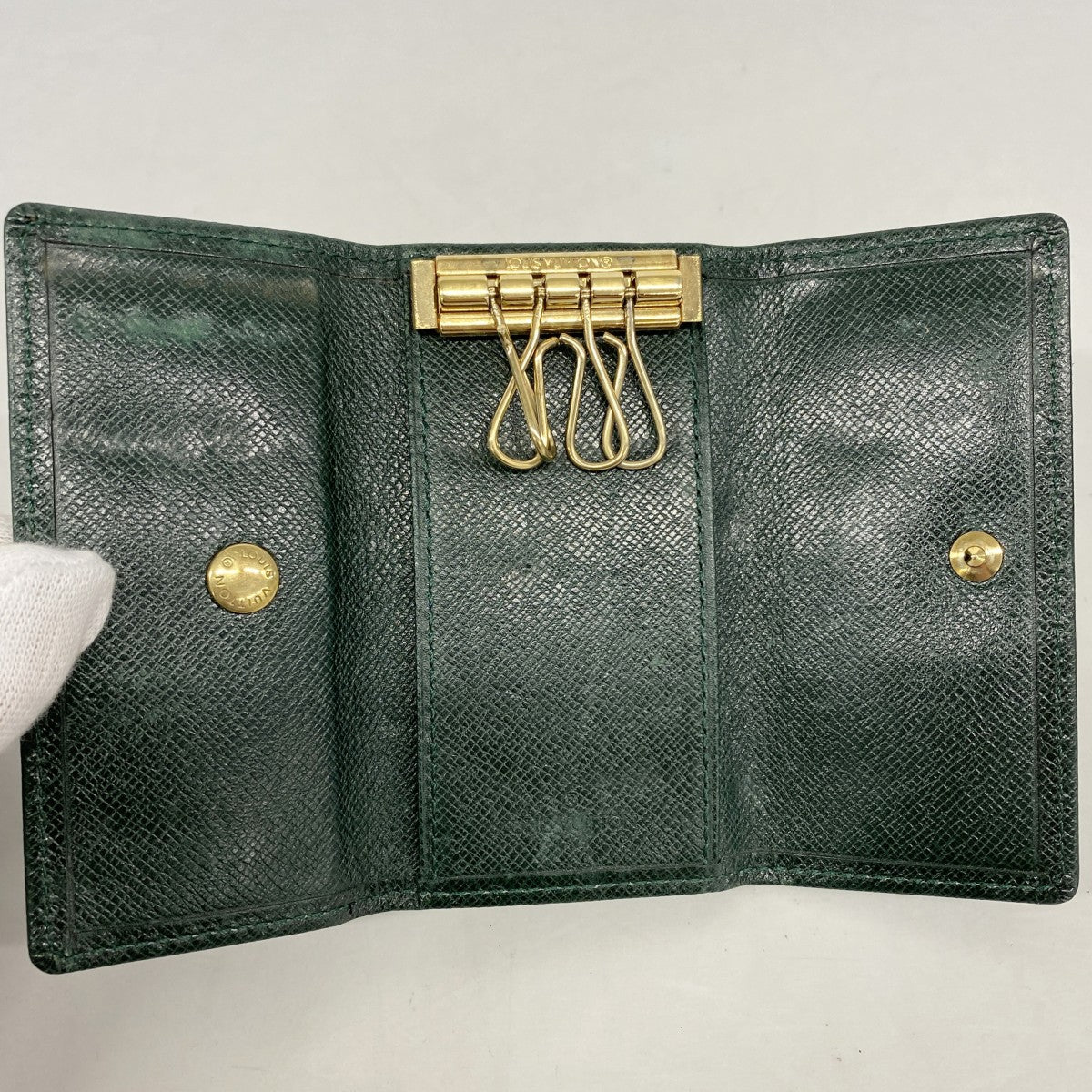 【6gc2833-k】ルイヴィトン キーケース タイガ ミュルティクレ4 エピセア【中古】メンズ