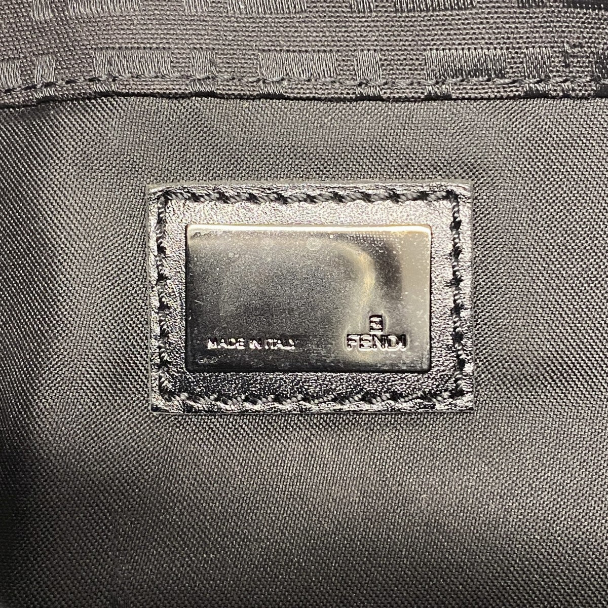 【6gc2835】フェンディ ハンドバッグ ズッキーノ ナイロンキャンバス ブラック シルバー金具【中古】レディース