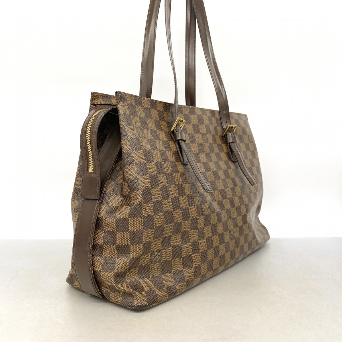 【6gc2837】ルイヴィトン トートバッグ ダミエ チェルシー N51119 エベヌ【中古】レディース