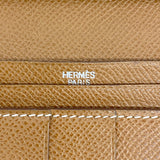 【6gc2845】エルメス 三つ折り長財布 ベアンデュプリ ヴォーエプソン ゴールド シルバー金具 □L刻印【中古】レディース