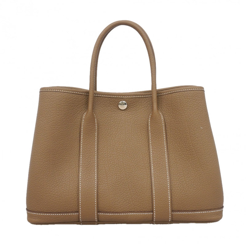 【6gc2888】エルメス トートバッグ ガーデンパーティTPM ネゴンダ エトゥープ シルバー金具 B刻印【中古】レディース